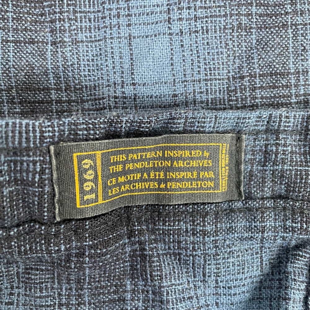 Pendleton Canyon Wool Shirt Mens XL Pearl Snap Flannel Western Ombre Plaid Blue - Picture 4 of 11